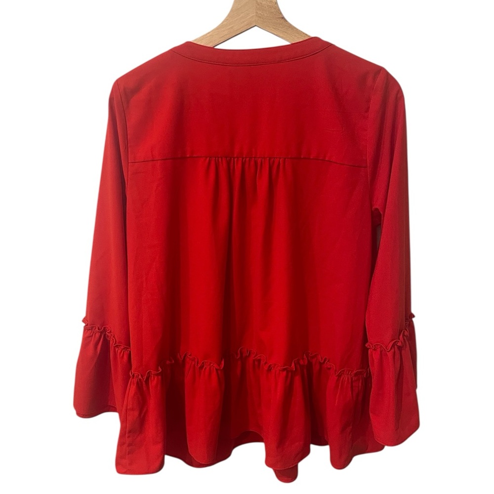 Pomander Place Red Ruffle Blouse - Picture 3 of 9